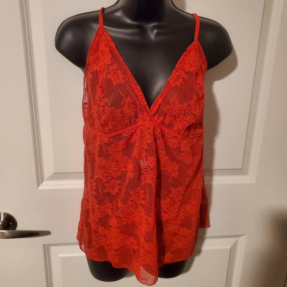 Chantilace red lace lingerie shirt size 4XL